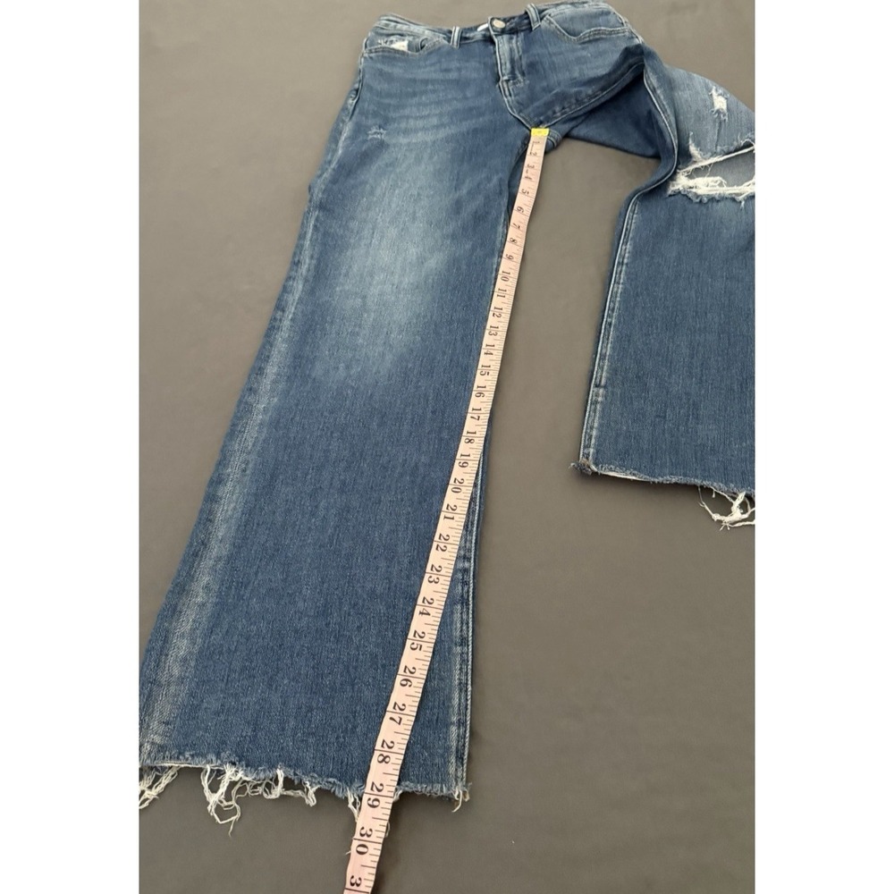 Vervet Blue Jeans Womens Size 26 Distressed Wide Leg Raw Hem Medium Wash Denim - Picture 7 of 12